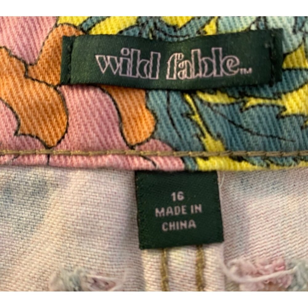 Wild Fable Womens Floral Print Denim Shorts Size 16 Cotton - Picture 4 of 13